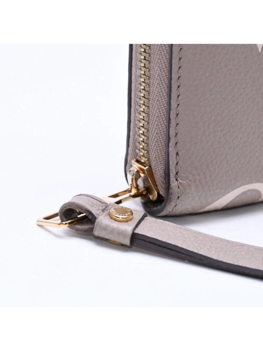 Louis Vuitton Monogram Empreinte Zippy Wallet Beige Ivory Gold